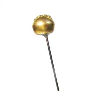 Antique British Royal Artillery Hat Pin Cannon & Crown Brass Ball Military Insignia image 5