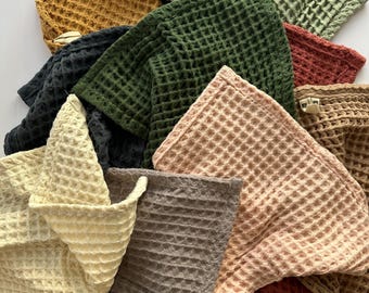 Set di 6 salviette in cotone a nido d'ape, 100% cotone, ideali anche come panni per il viso o strofinacci da cucina, 30 x 30 cm.