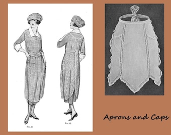 25% Off Sale - 1910&#39;s-1920&#39;s Aprons and Caps - Woman&#39;s Institute of Domestic Arts & Sciences Book Reproductions - .pdf Instant Download