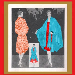 Vintage 1920&#39;s Flapper Cape - A Magic Wrap for Evening - Sewing Instructions - Reproduction Fashion Service Pattern  Download