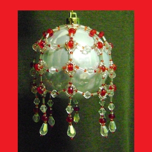 50% Off Sale - Victorian Inspired Beaded Christmas Ornament Cover Pattern - Beading Tutorial XMB-11 - Instant Download .pdf