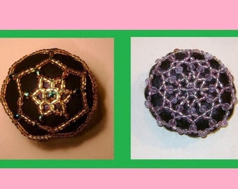 2 Beaded Bun Cover Patterns - Snood Hair Accessories - Beading Tutorials .pdf - Download - Ballet, Figure Skating, Wedding