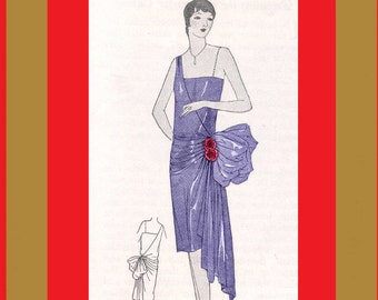 Vintage 1920's Flapper Dress Tutorial - Draping a Holiday Dress - Reproduction Fashion Service Sewing Instructions - Download