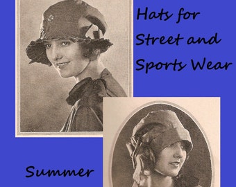 25% Off Sale - Vintage 1920's Millinery - Belting Ribbon Hat Making Instructions Summer 1926 - Repro of Fashion Service Pattern - Download