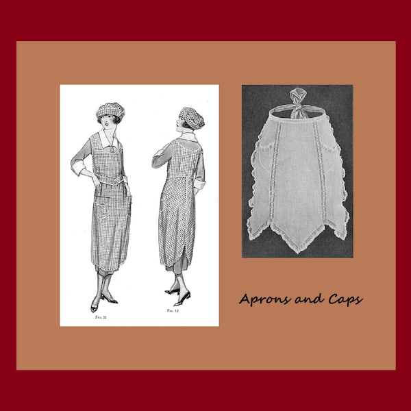 1910's-1920's Aprons and Caps - Woman's Institute of Domestic Arts & Sciences Book Reproductions - .pdf Instant Download