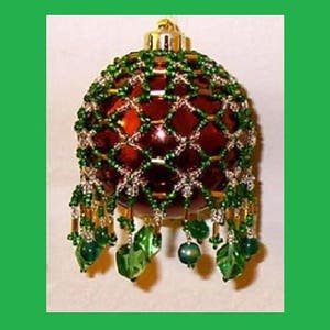 50% Off Sale - Victorian Inspired Beaded Ornament Cover Pattern #X-02 - Beading Tutorial in .pdf - Instant Download Instructions