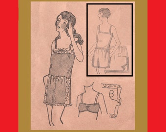 Vintage 1920's Lingerie Instructions - Woman's Brassieres, Step-Ins, Chemises - Reproduction Tutorial Pattern - .pdf Download