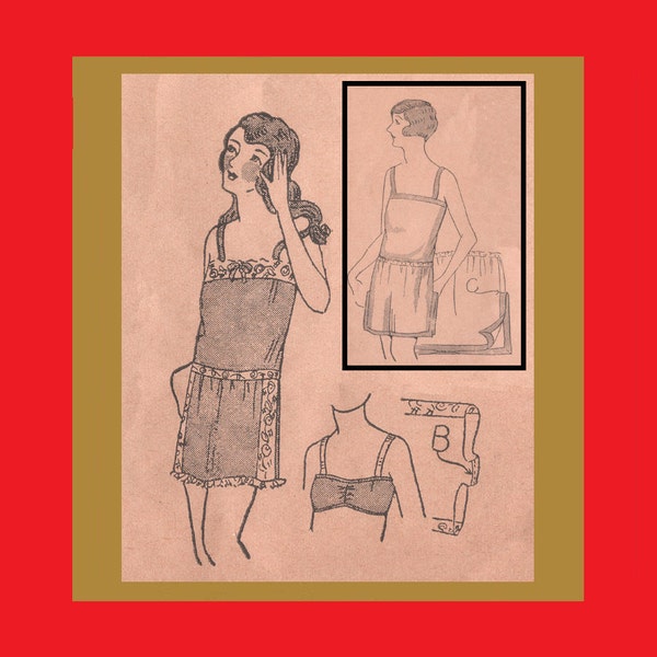 Vintage 1920's Lingerie Instructions - Woman's Brassieres, Step-Ins, Chemises - Reproduction Tutorial Pattern - .pdf Download