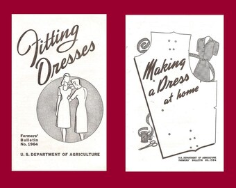 30% Off Sale - Making a Dress at Home and Fitting Dresses - 1940's How to Sew Booklets -  Illustrated Reproduction .pdf - Instant Download