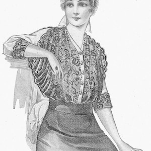 10% de desconto - Blusas sob medida e de lingerie da era eduardiana de 1910 - Partes 1 e 2 - Instituto Feminino de Artes Domésticas - Reprodução de livro de costura vintage
