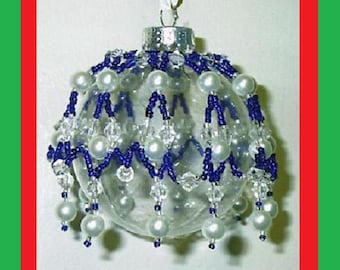 30% Off Sale - Victorian Inspired Beaded Christmas Ornament Cover Pattern - Beading Tutorial #10 - Instant Download .pdf