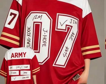 BTS Arirang 07 Red White Jersey - Etsy