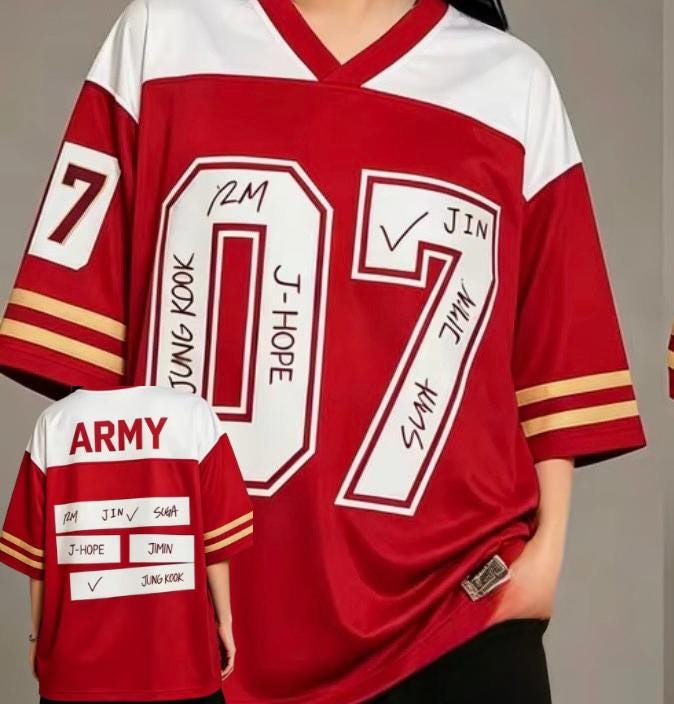 BTS Arirang 07 Red White Jersey - Etsy