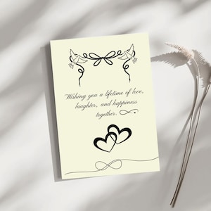 Wedding Wishes Card – "Wishing You a Lifetime of Love" – Personalized Wedding Card – Bride and Groom Card – Wedding Congratulations