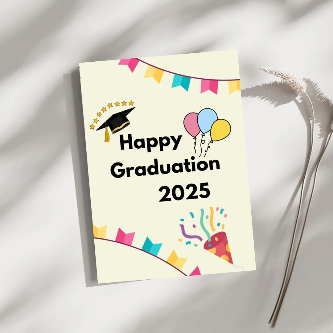 Graduation Card PDF – Instant Download – Digital Printable – Modern ...