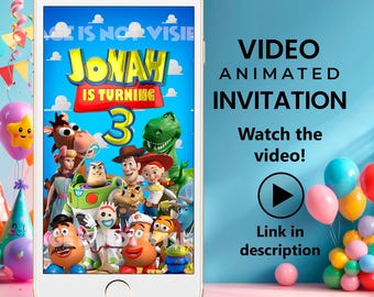 Geanimeerde verjaardagsvideo-uitnodiging Toy Story
