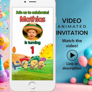 Invitación de video de cumpleaños mexicano de Canticos / Fiesta de cumpleaños de Canticos / Invitación digital animada para niños