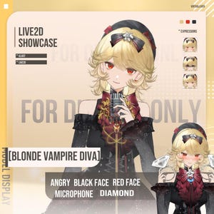 Premade Live2D Vtuber Model-[BLONDE VAMPIRE DIVA] A total of seven expressions and actions