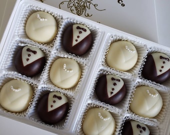 Bride and Groom Chocolate Truffles 12 Pc. Box