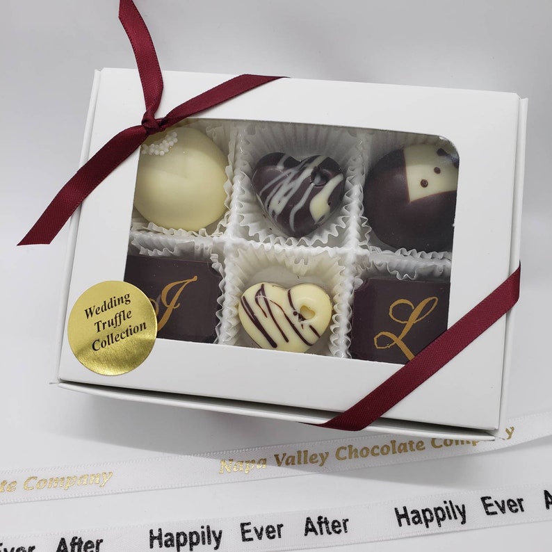Wedding Truffles, Monogrammed Chocolates, Bride and Groom Truffles, Perfect for Wedding Favor Gifts, Welcome Gift Bags image 3