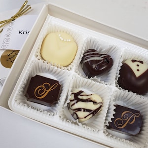 Wedding Truffles, Monogrammed Chocolates, Bride and Groom Truffles, Perfect for Wedding Favor Gifts, Welcome Gift Bags image 1