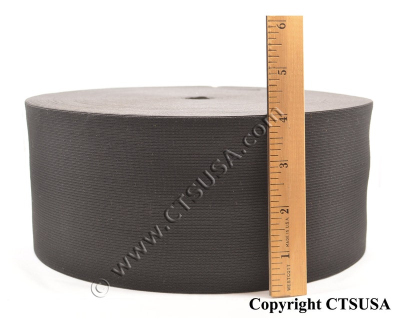 4 Inches Wide Black Knitted Elastic 50 Yards Roll Black - Etsy