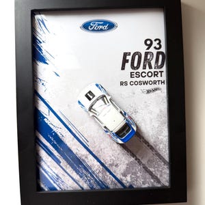 Custom 3D Shadow Box – Ford Escort RS Cosworth – Diecast Car Frame – Gift for Car Lovers – Wall Art