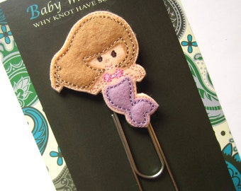 Extra LARGE Paperclip Bookmark, Mermaid Bookmark, Felt Bookmark, Paperclips, Jumbo Paper Clip, Clip, Planner Clips, Calendar, bmmermaid54