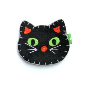 Zwarte Kat Haar Clip, Halloween Kat Haar Clip, Baby Haar Clippies, Meisje Barrette, hcholiday09