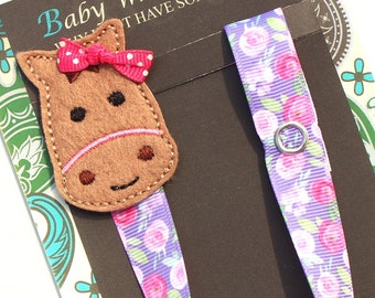 Cowgirl Horse Cowboy Baby Boy Rodeo Pacifier Clip Shower Gift Baby Girl Personalized Binky Holder Universal Paci Clip Paci Leash