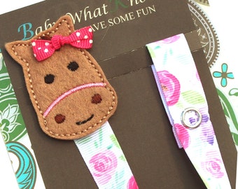 Cowgirl Horse Cowboy Baby Boy Rodeo Pacifier Clip Shower Gift Baby Girl Personalized Binky Holder Universal Paci Clip Paci Leash
