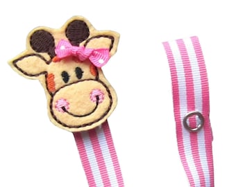 Sujetachupetes de jirafa, para niña, regalo para bebé, universal, pcgiraffe03