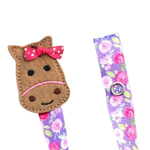 Pacifier Clip, Horse, Girl Pacifier Clip, Pacifier Holder, Binky Clip, Baby Gift, Paci Clip, Universal Pacifier, Binky Holder, pchorse05