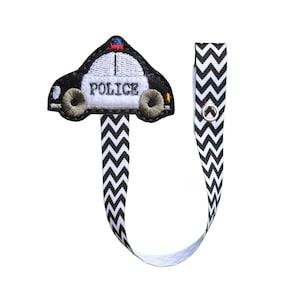 Police Car Pacifier Clip, Squad Car Pacifier Clip, Transportation Pacifier Holder, pccar03