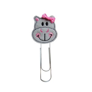 Extra LARGE Paperclip Bookmark, Hippopotamus Bookmark, Kids Felt Bookmark, Jumbo Paper Clip, Bookmark, Planner Clips, Calendar