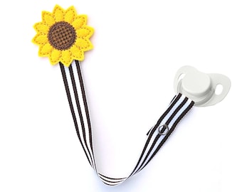 Sujetachupetes de girasol, Acción de Gracias, Bebé de otoño, Sujetador de chupete, Sujetachupetes universal, Regalo, Sujetachupetes universal