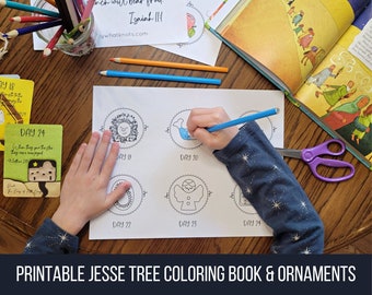 Printable Jesse Tree Coloring Book and Ornaments - Etsy