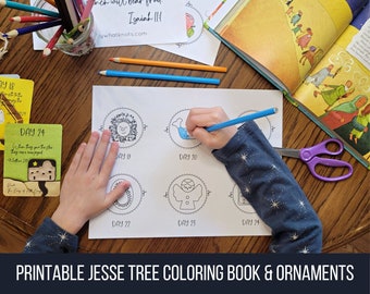 Digital Download ~ Printable Jesse Tree Coloring Book and Ornaments ~ PERSONAL USE LICENSE ~ Jesus Storybook Bible Ornaments and Coloring