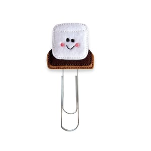 Extra LARGE Paperclip Bookmark, Smores Bookmark, Felt Bookmark, Paperclips, Jumbo Paper Clip, Bookmark, Planner Clips, Camping, Camp