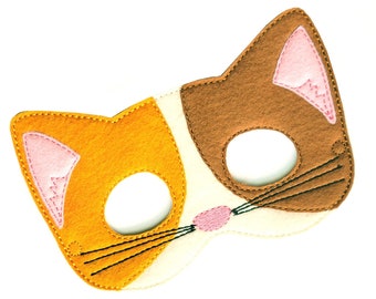 Kids Cat Mask, Calico Cat, Cat Costume, Kitty Costume, Kids Face Mask, Halloween Costume, Pretend Play, Dress Up, Party Favors, Costume