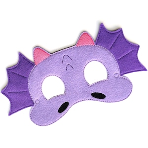 Kids Dragon Mask, Dragon Costume, Purple Dragon, Felt Mask, Kids Face Mask, Halloween Costume, Pretend Play, Dress Up, Party Favors