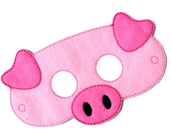 Kids Pig Mask, Chicken Costume, Felt Mask,Kids Face Mask, Animal Mask, Halloween Costume, Pretend Play, Dress Up, Party Favors, Costume