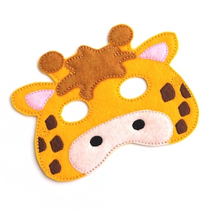 Kids Giraffe Mask, Giraffe Costume, Felt Mask, Kids Face Mask, Animal Mask, Halloween Costume, Pretend Play, Dress Up, Party Favors, Costume