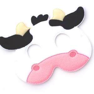 Kids Cow Mask, Farm Animal, Costume, Felt Mask, Kids Face Mask, Animal Mask, Halloween Costume, Pretend Play, Dress Up, Party Favors