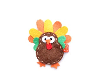 Fermaglio per capelli del Ringraziamento, fermaglio per capelli del tacchino, fermagli per capelli per bambini, fermaglio per capelli per bambine, hcholiday03