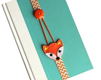 Elastic Ribbon Bookmark, Planner Accessories, Kids Bookmark, Fox Bookmark, Place Holder, Book, Planner, Party Favor, ebmfox15