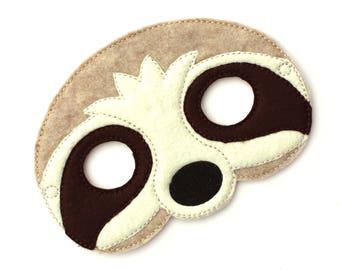 Kids Sloth Mask, Sloth Costume, Sloth Mask, Felt Mask, Kids Face Mask, Animal Mask, Halloween Costume, Pretend Play, Dress Up, Party Favors