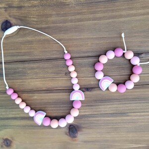 Rainbow Necklace, Name Necklace, Personalized, Adjustable Bracelet, Rainbow Bracelet, Toddler Jewelry, Little Girls Jewelry, Party Favor