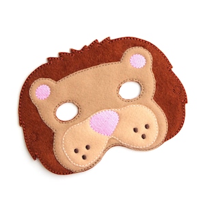 Kids Lion Mask, Lion Costume, Zoo, Felt Mask, Kids Face Mask, Animal Mask, Halloween Costume, Pretend Play, Dress Up, Party Favors, Costume