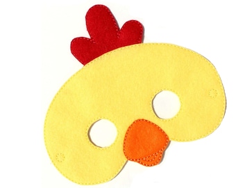 Kids Chicken Mask, Chicken Costume, Felt Mask, Kids Face Mask, Chick Mask, Halloween Costume, Pretend Play, Dress Up, Party Favors, Costume